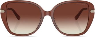 Michael Kors Flatiron oversized-frame sunglasses - women - Plastic/Polyamide - 56 - Brown