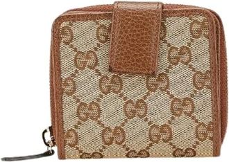 Gucci Pre-owned Wallets, female, Beige, Size: ONE SIZE Pre-owned Canvas Wallet