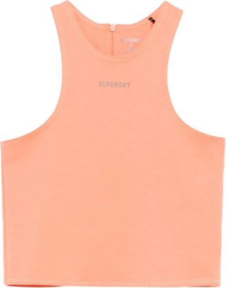 Superdry logo-print tank top - women - Cotton/Polyester - 10 - Pink