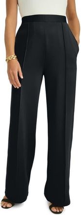 Jessica London PerfectEase Wide Leg Pant in Black at Nordstrom, Size Small