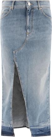 Pinko Il Cairo Denim Rok - Dames - Spijkerrokken - Blauw - XS - Denim - Rokken
