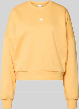 adidas Sweatshirt mit Logo und Rundhalsausschnitt in DUNKEL GELB, Größe XL