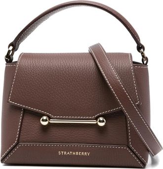 Strathberry Nano Mosaic Leather Bar-detail Tote Bag