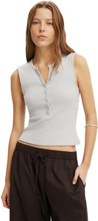 Cotton On Womens Blake Henley Tank in Marble Mist at Nordstrom, Size Xxx-Small