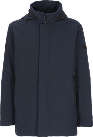 Peuterey Blue Peebles Hooded Padded Long Coat