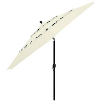 Berkfield Home Harmful 3-Tier Parasol with Aluminium Pole Sand 3.5 m in Beige