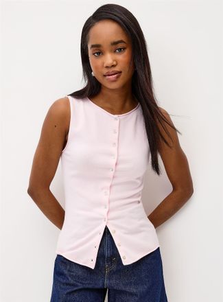 Twik Womens Fine knit buttoned sweater vest