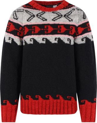 Chamula Maglione con motivo geometrico - Nero