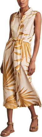 Reiss Morgan Palm Print Sleeveless Dress