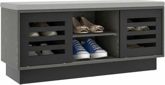 Costway Costway - Wooden Shoe Bench Shoe Storage Cabinet Organizer Stool w/ 3 Adjustable Shelves