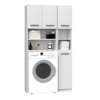 Hucoco Marol - Conjunto De Ba&ntilde;o De Estilo Moderno - 96x30x183 - 4 Puertas+4 Estantes