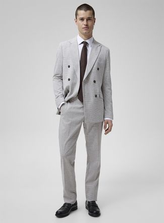 Soul of London Mens Sand Prince of Wales suit Slim fit