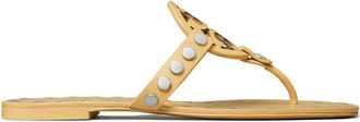 Tory Burch Miller studded leather flat sandals - women - Nappa Leather/Leather/Rubber - 9.5 - Yellow