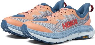 Hoka One One Mafate Speed 4 Womens Shoes Papaya/Real Teal : 8.5 B - Medium, Textile