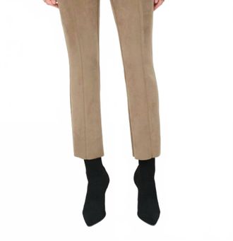 Joseph Ribkoff Scuba Suede High Waist Slim Flared Pants In Java