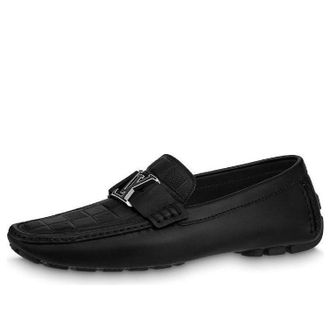 Louis Vuitton Monte Carlo Moccasin Shoes Black Plaid Top 1ABFVC