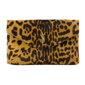 Saint Laurent Cassandre Pouch - female - Saint Laurent - Wallets & Cardholders - Brown - ONE SIZE - Accessories