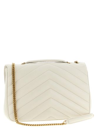 Saint Laurent Womens Beige Lamb Leather Shoulder Bag