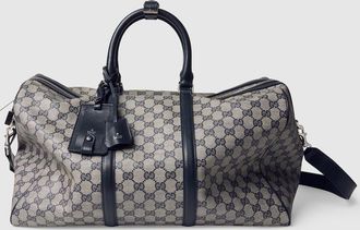Gucci Essence Classic Medium Duffle Bag, Blue, GG Canvas