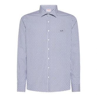 Sun 68 Casual Shirts - Heren - Casual Overhemden - Blauw - S - Katoen - Overhemden
