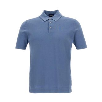 Drumohr Polo Shirts, male, Blue, Size: 2XL Short-sleeve cotton polo