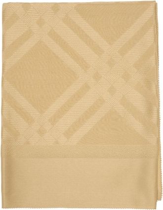 Burberry Womens Silk Check Scarf Beige
