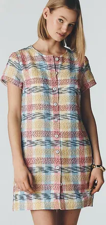 Maeve Gingham Buttondown Shift Dress
