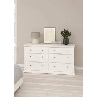 Dmora Dmora - Aparador Gladys, Buf&eacute; De Sal&oacute;n, Aparador De Sal&oacute;n, Despensa De Cocina, 163x52 H88 Cm, Blanco