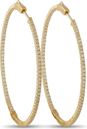 Luxury Bazaar 14K Yellow Gold 1.72ct Diamond Inside-Out Hoop Earrings MF20-111825