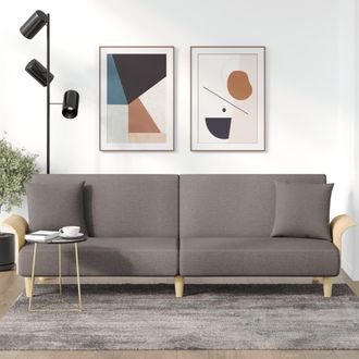 vidaXL Sof&aacute; Cama Con Reposabrazos Tela Gris Taupe Vidaxl