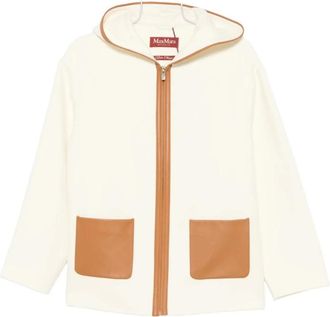 Max Mara Jassen, Dames, Wit, S, Leer, Mstcomica 651 003 Hooded Jacket