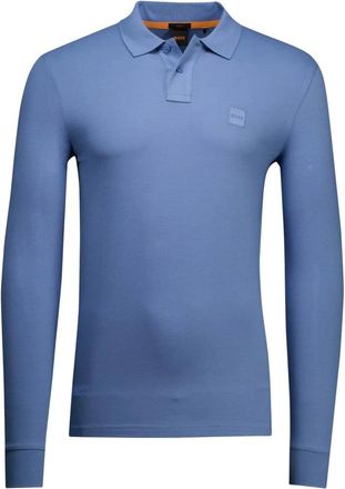 HUGO BOSS Tops, Heren, Blauw, 4Xl, Lichtblauw poloshirt lange mouw