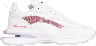 Dsquared2 Mid-Top Athletic Sneakers - Dames - Sneakers - Wit - 40 EU - Leer - Schoenen