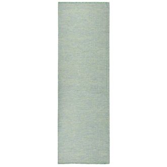 Berkfield Home Outdoor Flatweave Rug 80x250 cm Turquoise in Black | Size: Medium