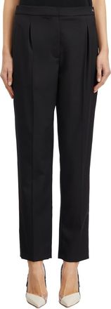 Elisabetta Franchi Womens Straight Trousers With Darts - Black Wool - Size EU 38 (Womens)