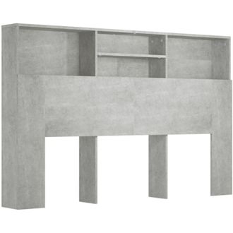 vidaXL Headboard Cabinet Concrete Grey 160x19x103.5 cm Vidaxl