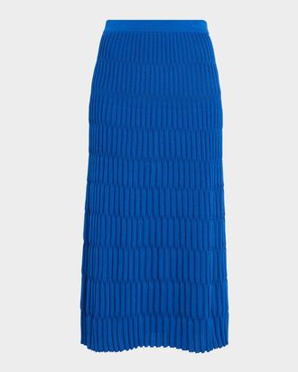 Misook Raised Geometric Soft Knit Maxi Skirt