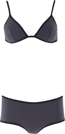 Laura Urbinati Grey Triangle Top and Boy-cut Bikini Set Size S