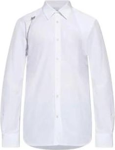 Alexander McQueen Harness Shirt - Heren - Zakelijke Overhemden - Wit - M - Katoen - Overhemden