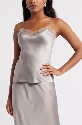 Open Edit Lace Trim Cami in Grey Satellite at Nordstrom Rack, Size X-Large