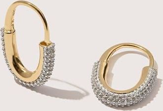 Otiumberg 14kt Gold Vermeil Roscida Pave Oval Hoops in Yellow Toned Gold at Nordstrom