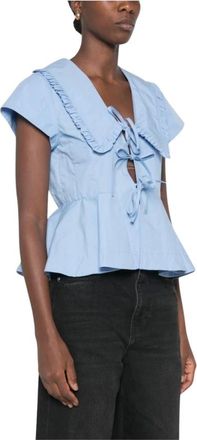 Ganni Mujer, Camisetas, Azul, Talla: M