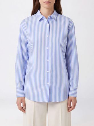 MC2 Saint Barth Striped Cotton Shirt with Long Sleeves and a Curved Hem