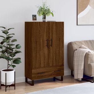 vidaXL Vidaxl - Aparador Alto Madera De Ingenier&iacute;a Roble Marr&oacute;n 69,5x31x115 Cm