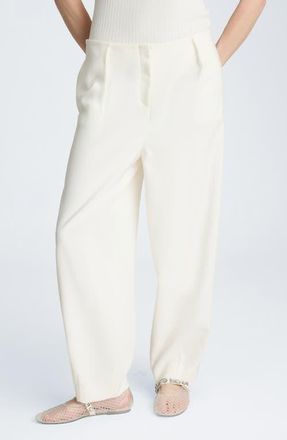 Kenneth Cole Pleat Tapered Leg Pants in Pure White at Nordstrom, Size 10