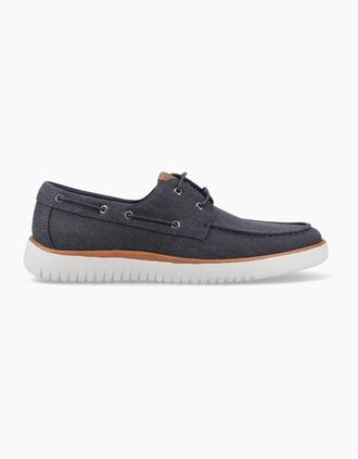 Hush Puppies Mens Hush Puppies DANIEL CANVAS BOAT SHOE Mens Casual Shoes Navy - Blue - Size: 11
