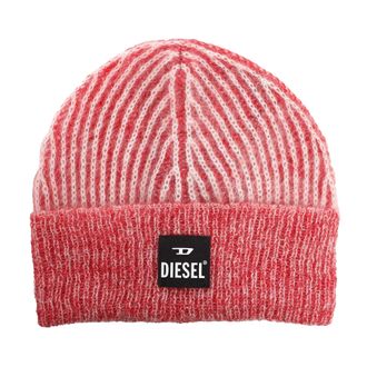 Diesel Mannen K-Edro Logo Mohair Beanie (Rood)