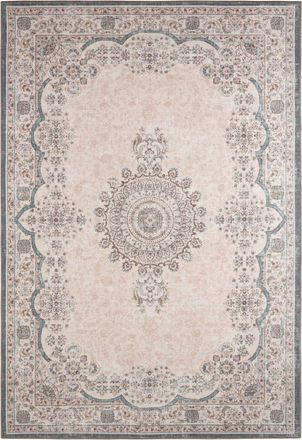 Nazar Rugs Alfombra oriental vintage con efecto usado en rosa pastel - 200x290