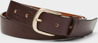 Simons Womens Brushed silver D-buckle soft leather belt