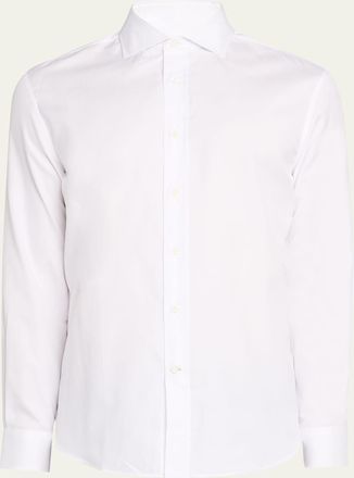 Brunello Cucinelli Mens Solid Cotton Classic Fit Button-Down Shirt